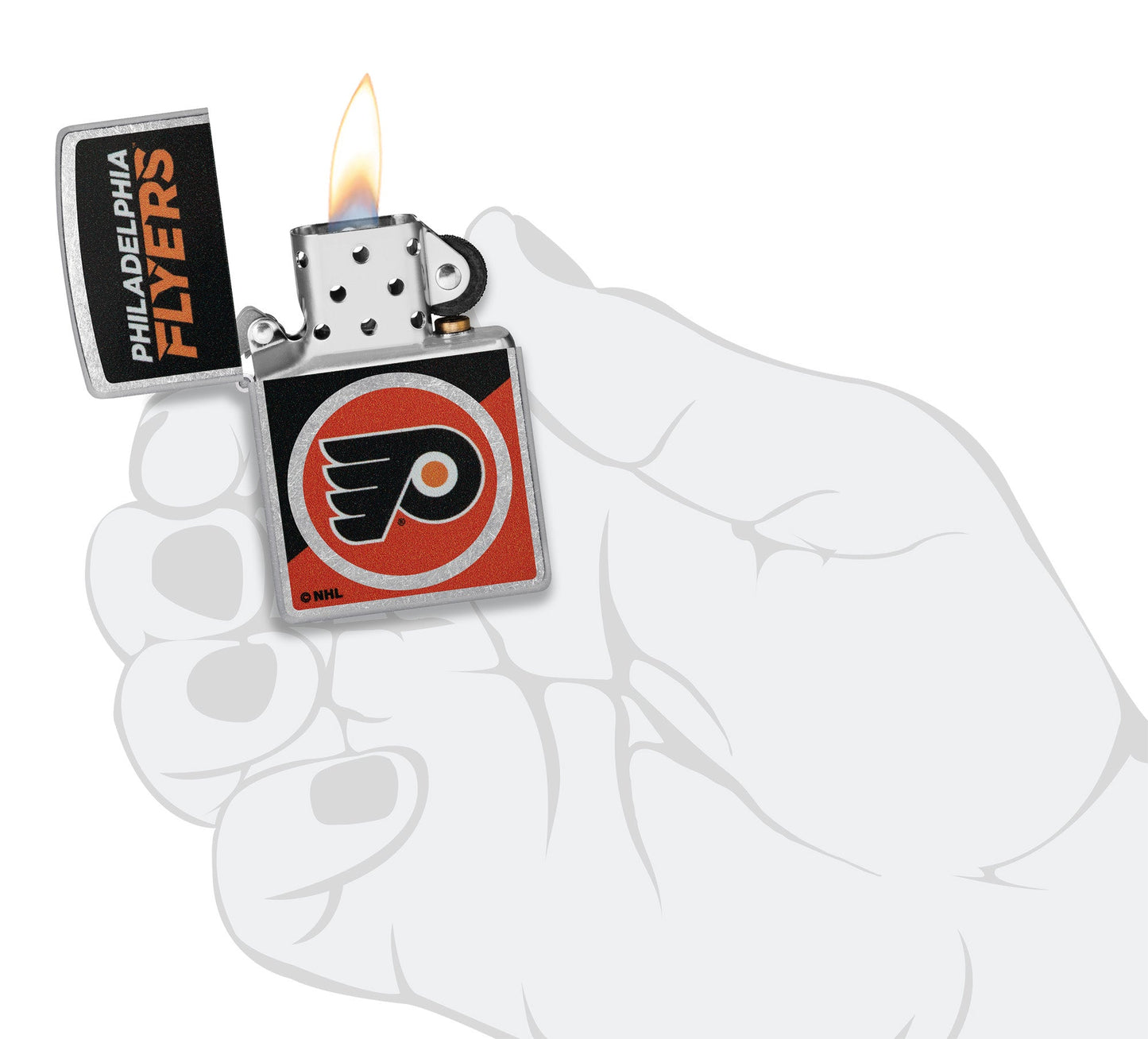 Zippo NHL® Philadelphia Flyers® Colorblock Logo Design Street Chrome™ Windproof Lighter