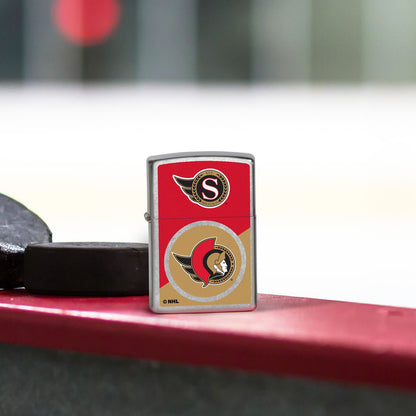 Zippo NHL® Ottawa Senators® Colorblock Logo Design Street Chrome™ Windproof Lighter