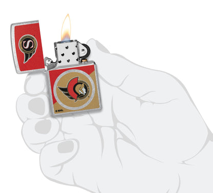 Zippo NHL® Ottawa Senators® Colorblock Logo Design Street Chrome™ Windproof Lighter