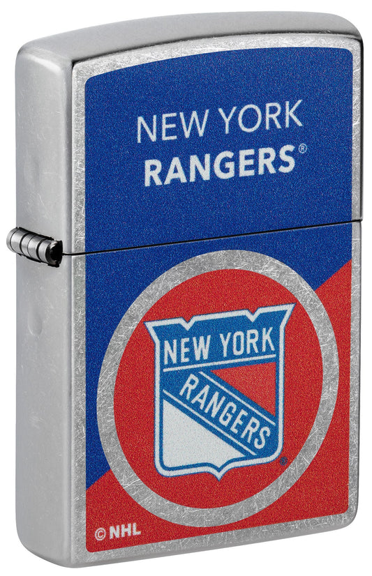 Zippo NHL® New York Rangers® Colorblock Logo Design Street Chrome™ Windproof Lighter