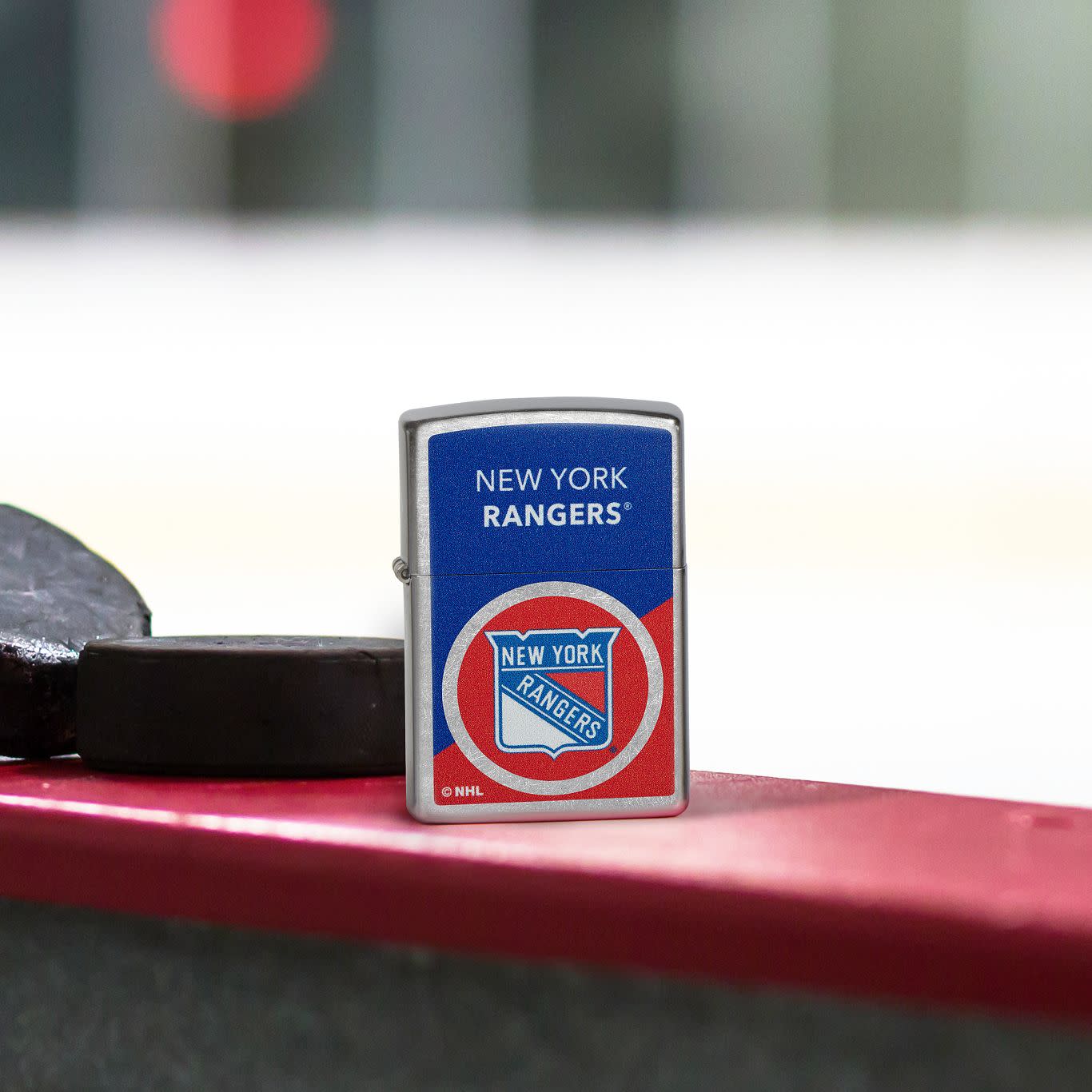 Zippo NHL® New York Rangers® Colorblock Logo Design Street Chrome™ Windproof Lighter