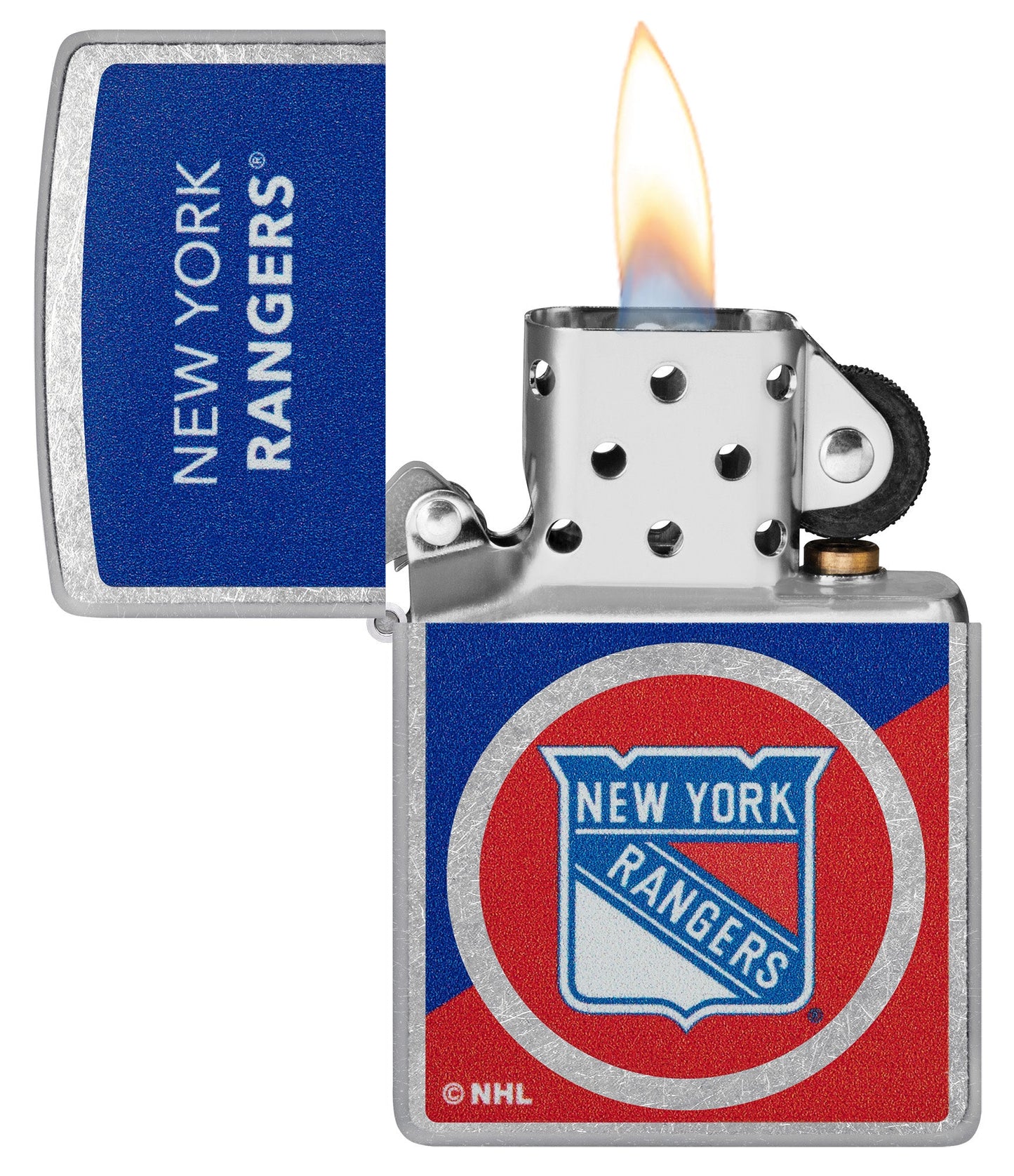 Zippo NHL® New York Rangers® Colorblock Logo Design Street Chrome™ Windproof Lighter
