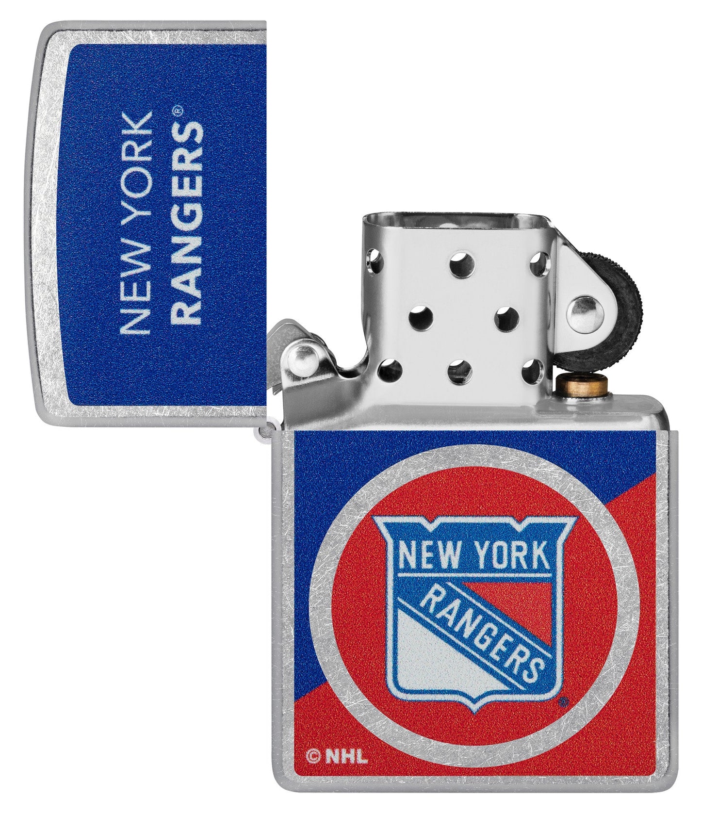 Zippo NHL® New York Rangers® Colorblock Logo Design Street Chrome™ Windproof Lighter