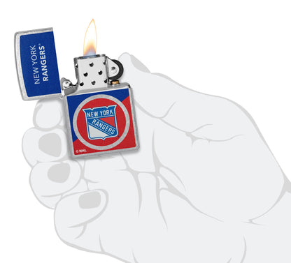 Zippo NHL® New York Rangers® Colorblock Logo Design Street Chrome™ Windproof Lighter
