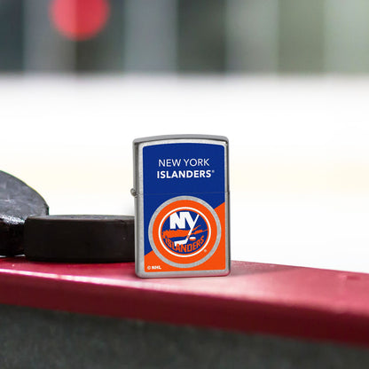Zippo NHL® New York Islanders® Colorblock Logo Design Street Chrome™ Windproof Lighter
