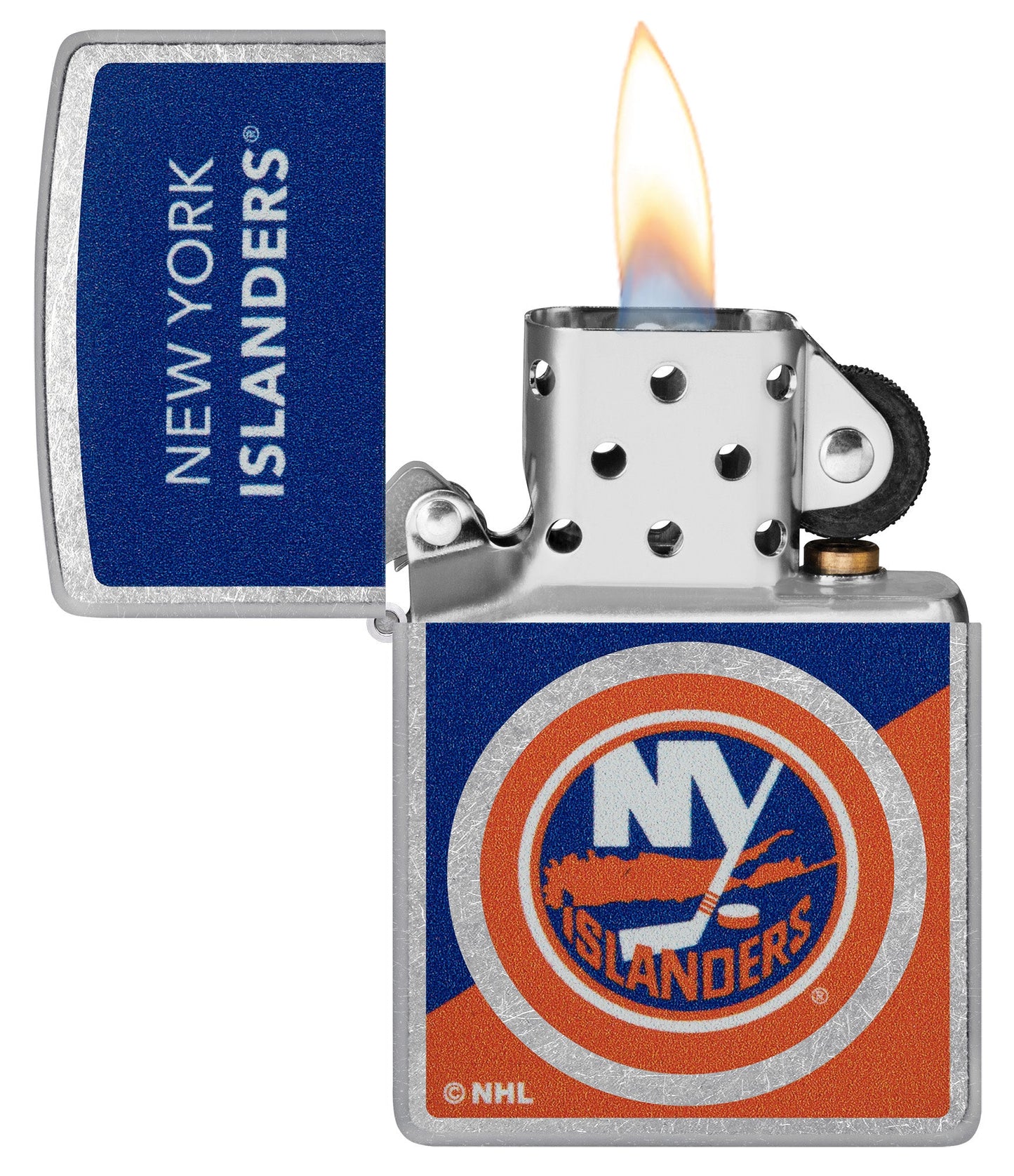 Zippo NHL® New York Islanders® Colorblock Logo Design Street Chrome™ Windproof Lighter