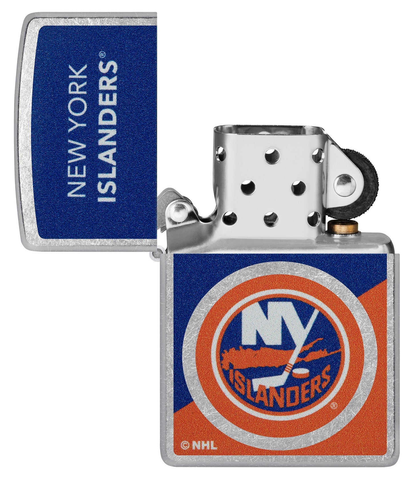 Zippo NHL® New York Islanders® Colorblock Logo Design Street Chrome™ Windproof Lighter