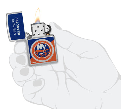 Zippo NHL® New York Islanders® Colorblock Logo Design Street Chrome™ Windproof Lighter