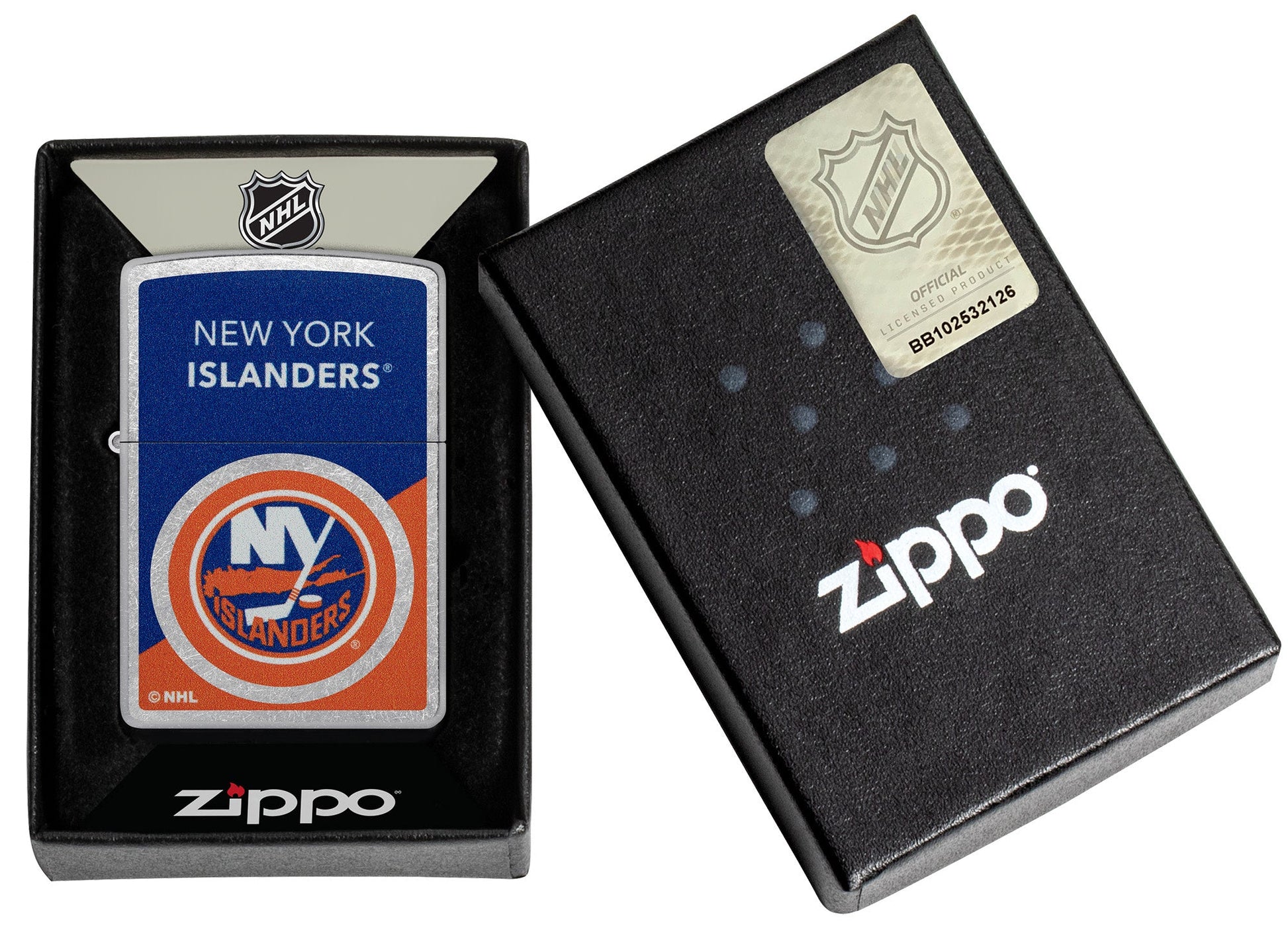 Zippo NHL® New York Islanders® Colorblock Logo Design Street Chrome™ Windproof Lighter