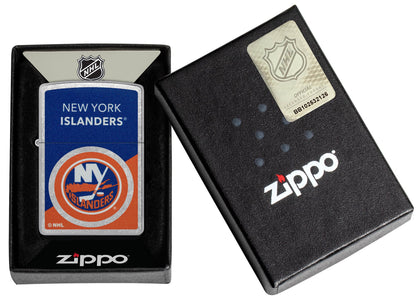 Zippo NHL® New York Islanders® Colorblock Logo Design Street Chrome™ Windproof Lighter