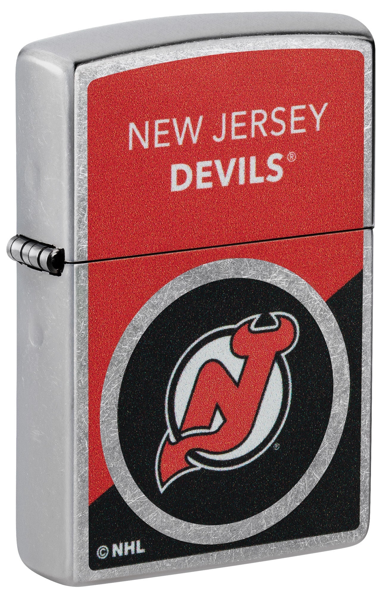 Zippo NHL® New Jersey Devils® Colorblock Logo Design Street Chrome™ Windproof Lighter