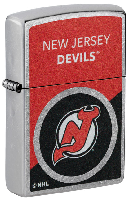 Zippo NHL® New Jersey Devils® Colorblock Logo Design Street Chrome™ Windproof Lighter