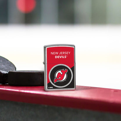 Zippo NHL® New Jersey Devils® Colorblock Logo Design Street Chrome™ Windproof Lighter