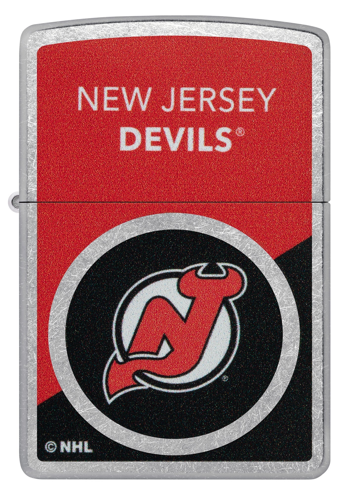 Zippo NHL® New Jersey Devils® Colorblock Logo Design Street Chrome™ Windproof Lighter