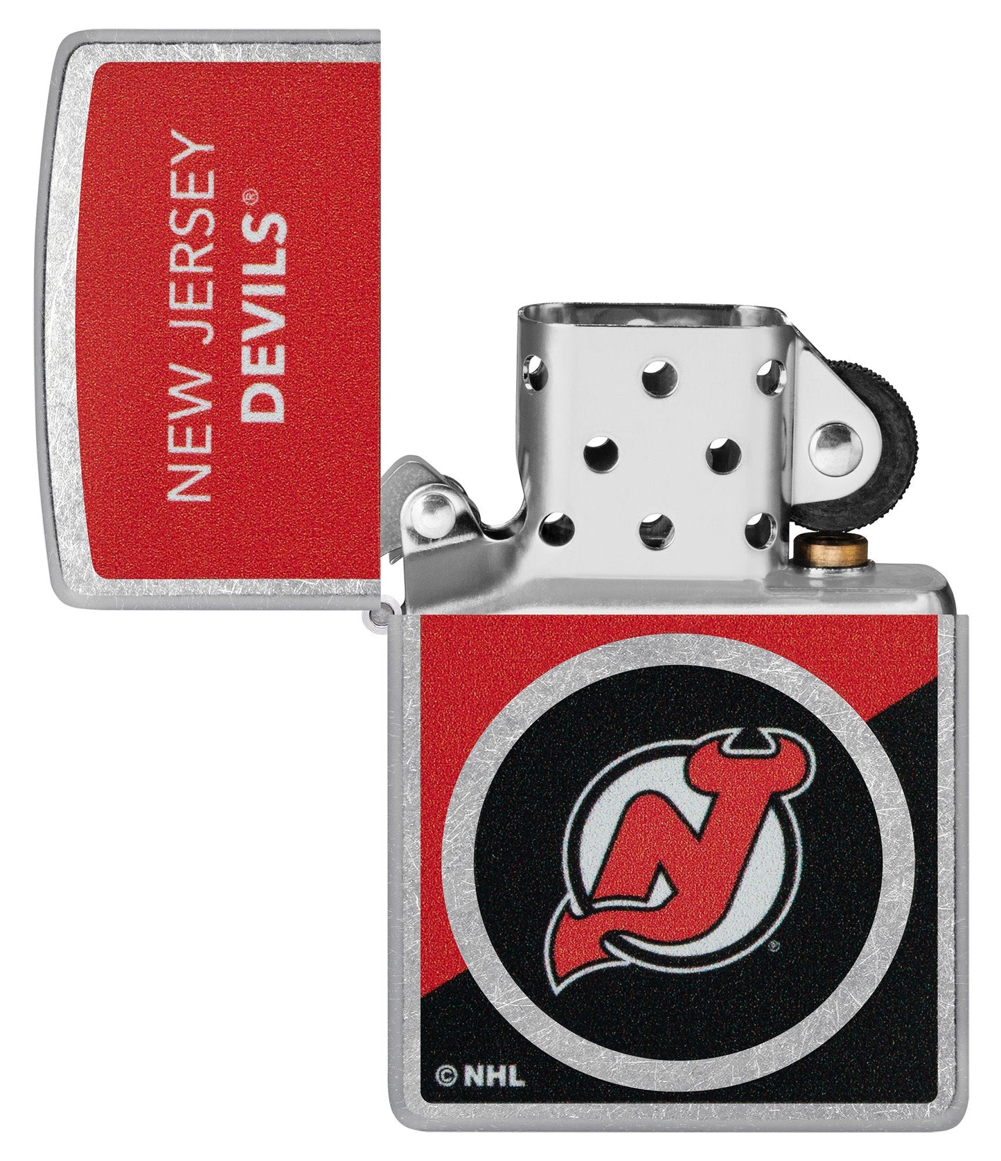 Zippo NHL® New Jersey Devils® Colorblock Logo Design Street Chrome™ Windproof Lighter