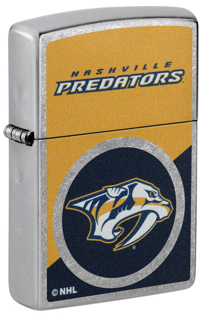 Zippo NHL® Nashville Predators® Colorblock Logo Design Street Chrome™ Windproof Lighter