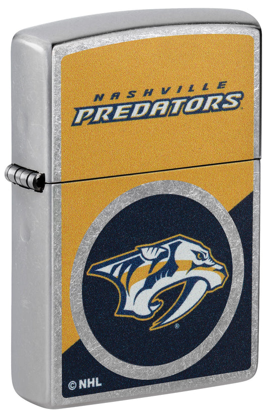 Zippo NHL® Nashville Predators® Colorblock Logo Design Street Chrome™ Windproof Lighter