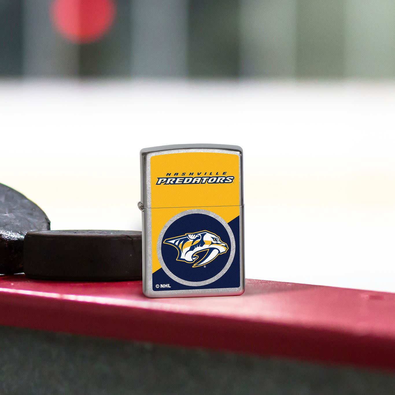 Zippo NHL® Nashville Predators® Colorblock Logo Design Street Chrome™ Windproof Lighter