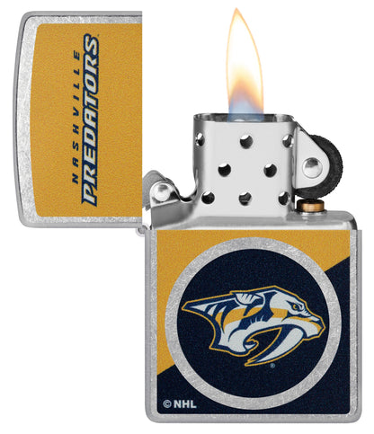 Zippo NHL® Nashville Predators® Colorblock Logo Design Street Chrome™ Windproof Lighter