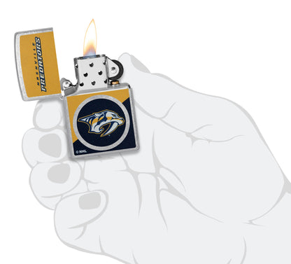 Zippo NHL® Nashville Predators® Colorblock Logo Design Street Chrome™ Windproof Lighter