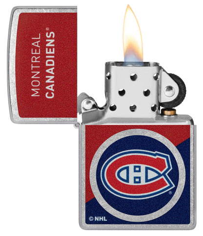 Zippo NHL® Montreal Canadiens® Colorblock Logo Design Street Chrome™ Windproof Lighter