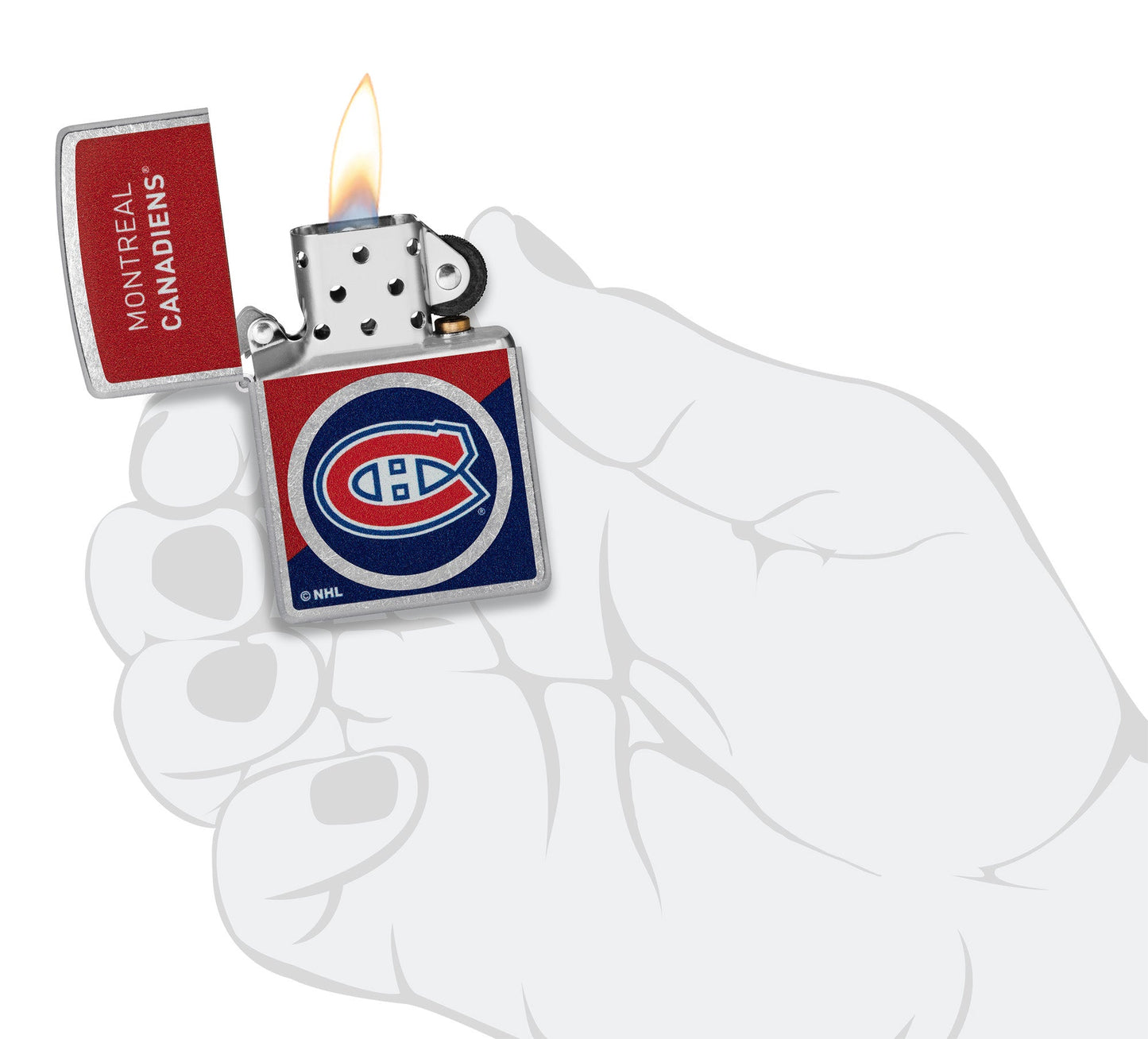Zippo NHL® Montreal Canadiens® Colorblock Logo Design Street Chrome™ Windproof Lighter