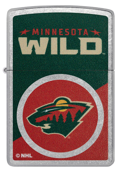 Zippo NHL® Minnesota Wild® Colorblock Logo Design Street Chrome™ Windproof Lighter