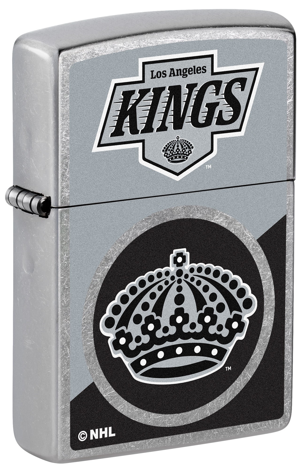 Zippo NHL® LA Kings® Colorblock Logo Design Street Chrome™ Windproof Lighter