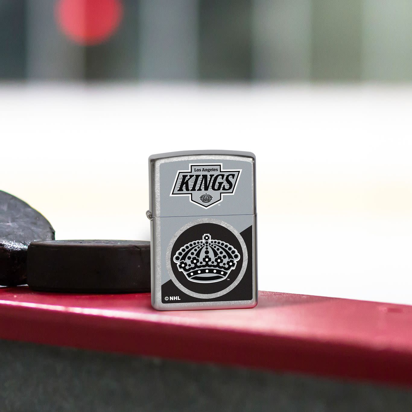 Zippo NHL® LA Kings® Colorblock Logo Design Street Chrome™ Windproof Lighter