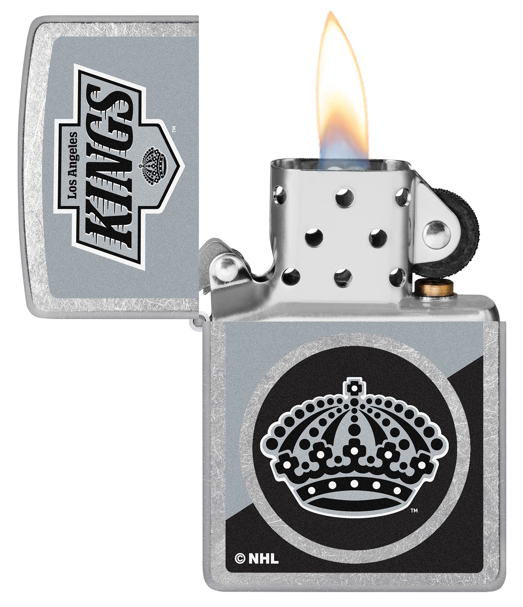 Zippo NHL® LA Kings® Colorblock Logo Design Street Chrome™ Windproof Lighter