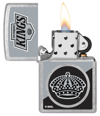 Zippo NHL® LA Kings® Colorblock Logo Design Street Chrome™ Windproof Lighter