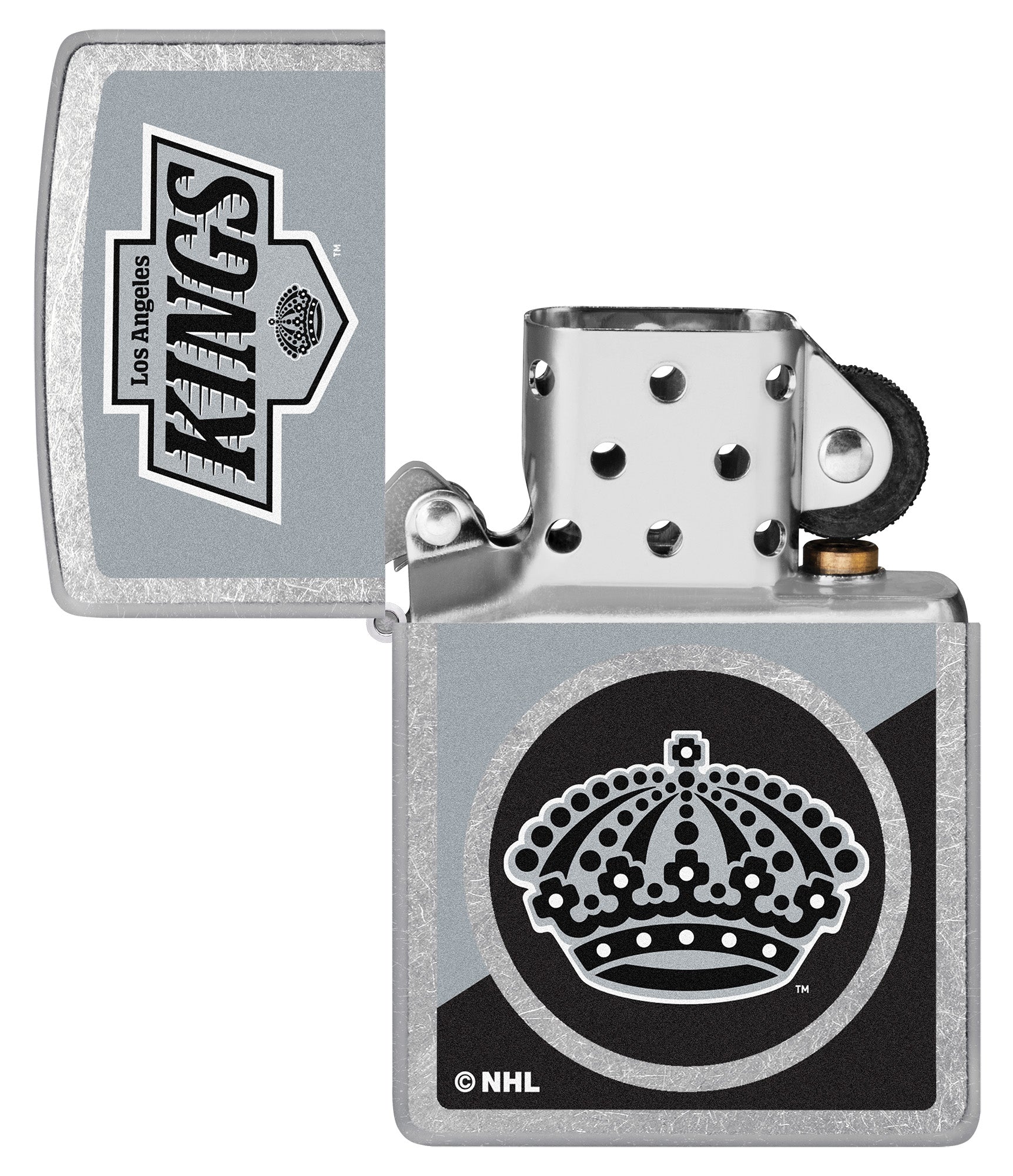 Zippo NHL® LA Kings® Colorblock Logo Design Street Chrome™ Windproof Lighter