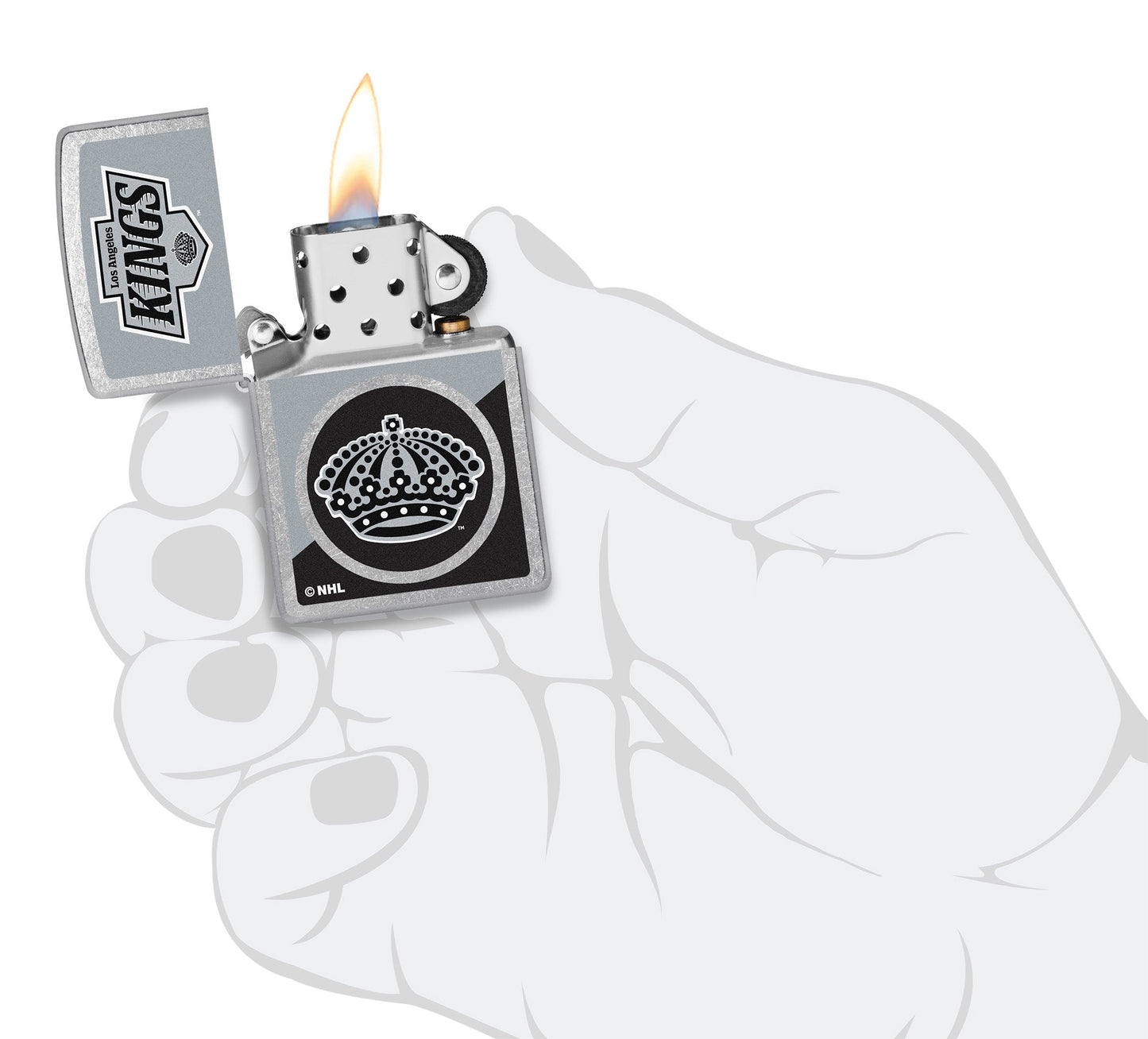 Zippo NHL® LA Kings® Colorblock Logo Design Street Chrome™ Windproof Lighter