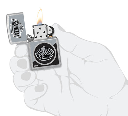 Zippo NHL® LA Kings® Colorblock Logo Design Street Chrome™ Windproof Lighter