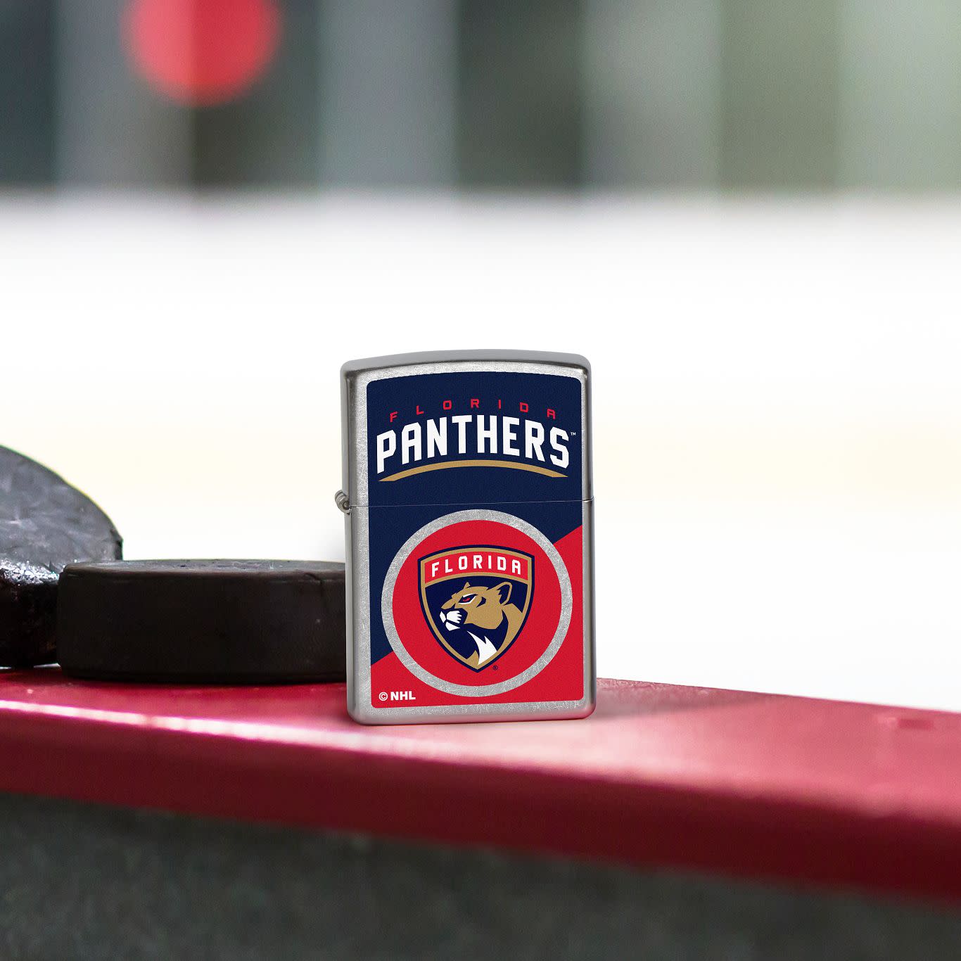 Zippo NHL® Florida Panthers™ Colorblock Logo Design Street Chrome™ Windproof Lighter