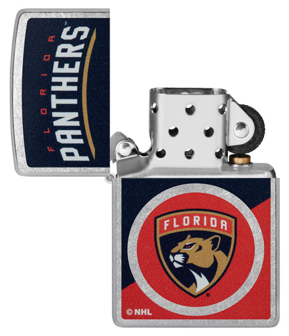 Zippo NHL® Florida Panthers™ Colorblock Logo Design Street Chrome™ Windproof Lighter