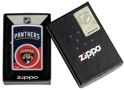 Zippo NHL® Florida Panthers™ Colorblock Logo Design Street Chrome™ Windproof Lighter