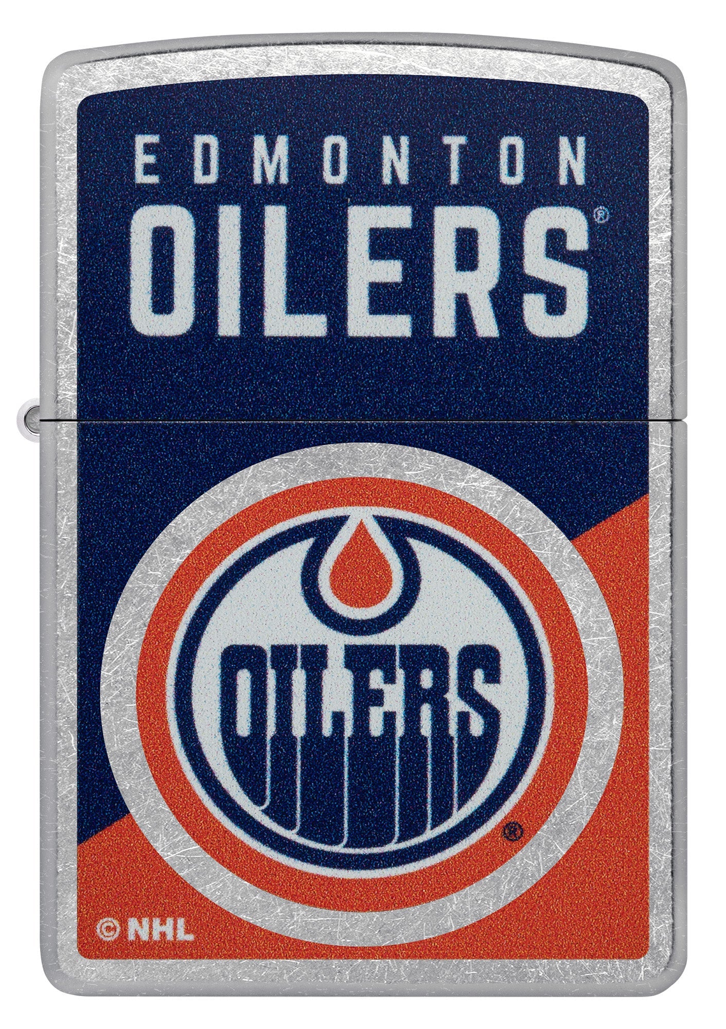 Zippo NHL® Edmonton Oilers® Colorblock Logo Design Street Chrome™ Windproof Lighter