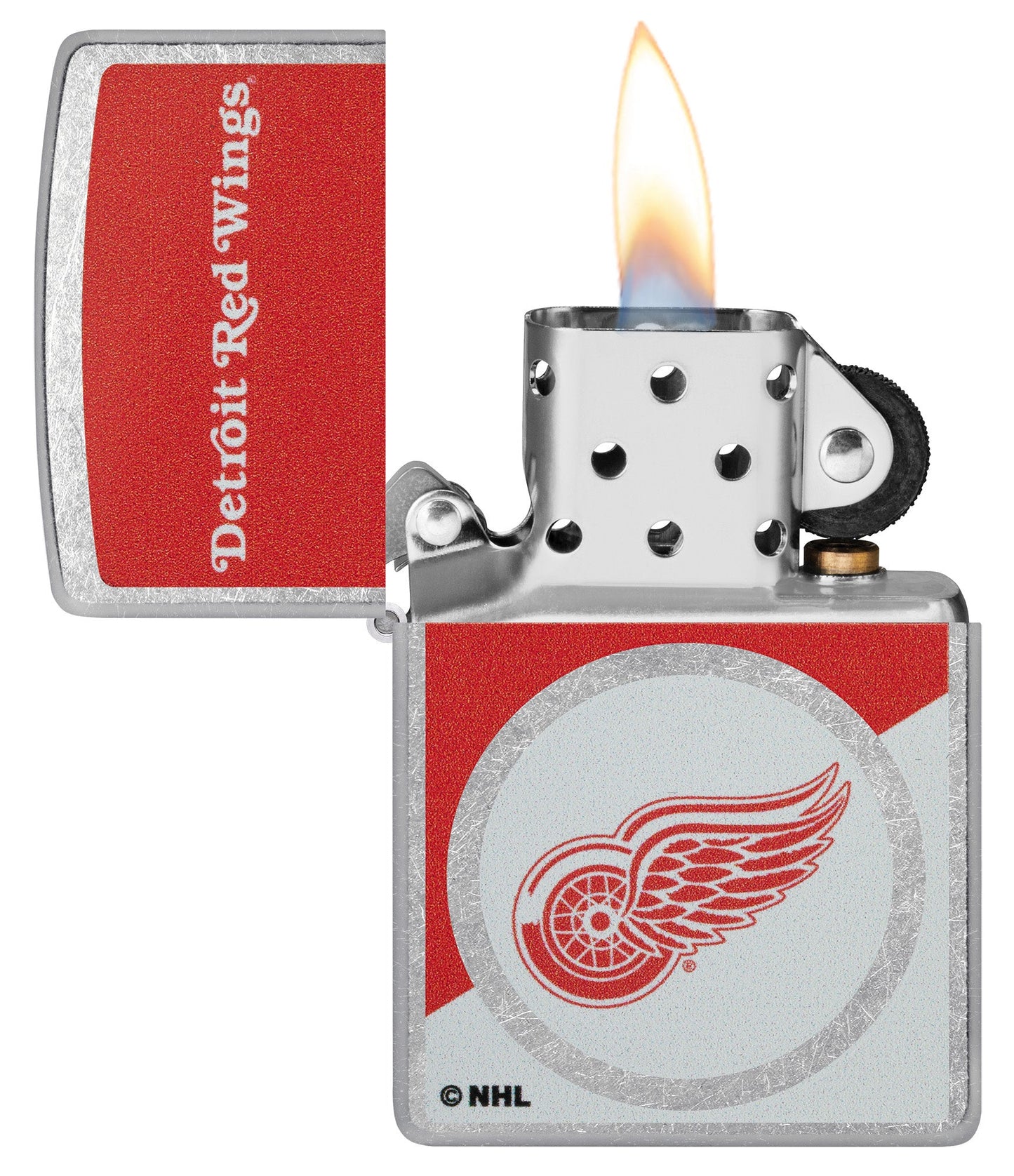 Zippo NHL® Detroit Red Wings® Colorblock Logo Design Street Chrome™ Windproof Lighter
