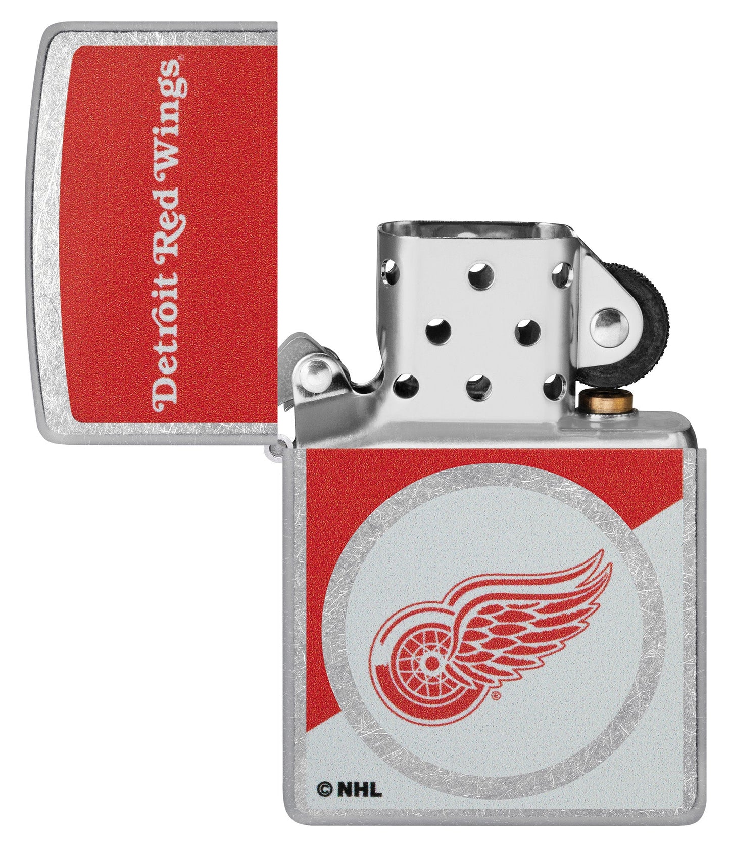 Zippo NHL® Detroit Red Wings® Colorblock Logo Design Street Chrome™ Windproof Lighter