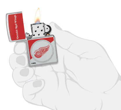 Zippo NHL® Detroit Red Wings® Colorblock Logo Design Street Chrome™ Windproof Lighter