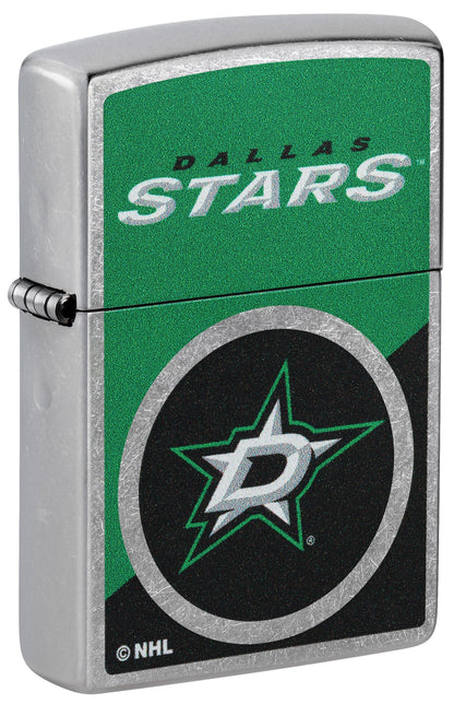 Zippo NHL® Dallas Stars™ Colorblock Logo Design Street Chrome™ Windproof Lighter