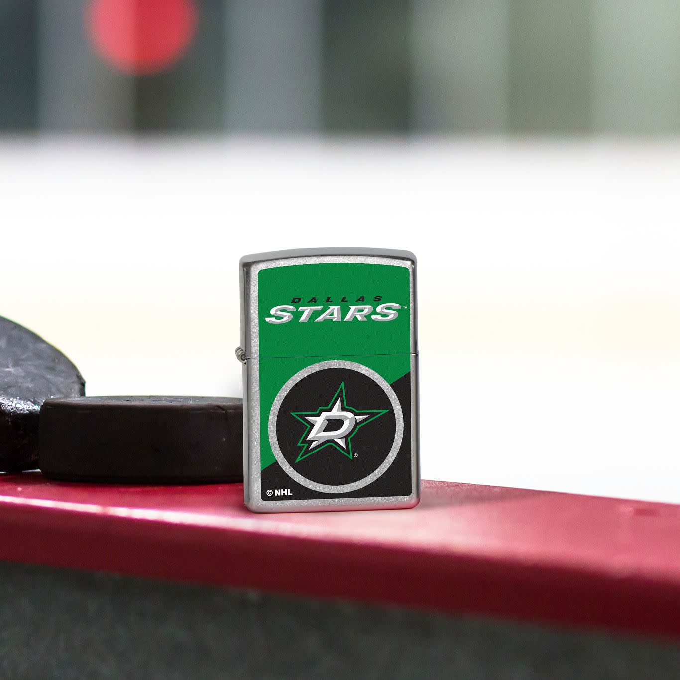 Zippo NHL® Dallas Stars™ Colorblock Logo Design Street Chrome™ Windproof Lighter