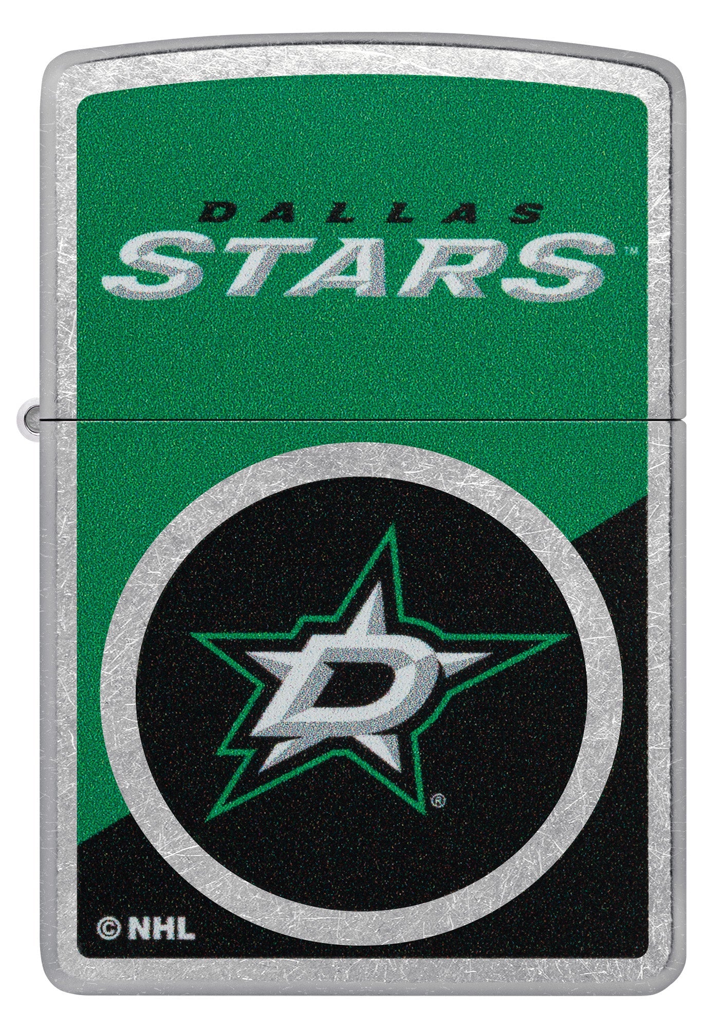 Zippo NHL® Dallas Stars™ Colorblock Logo Design Street Chrome™ Windproof Lighter