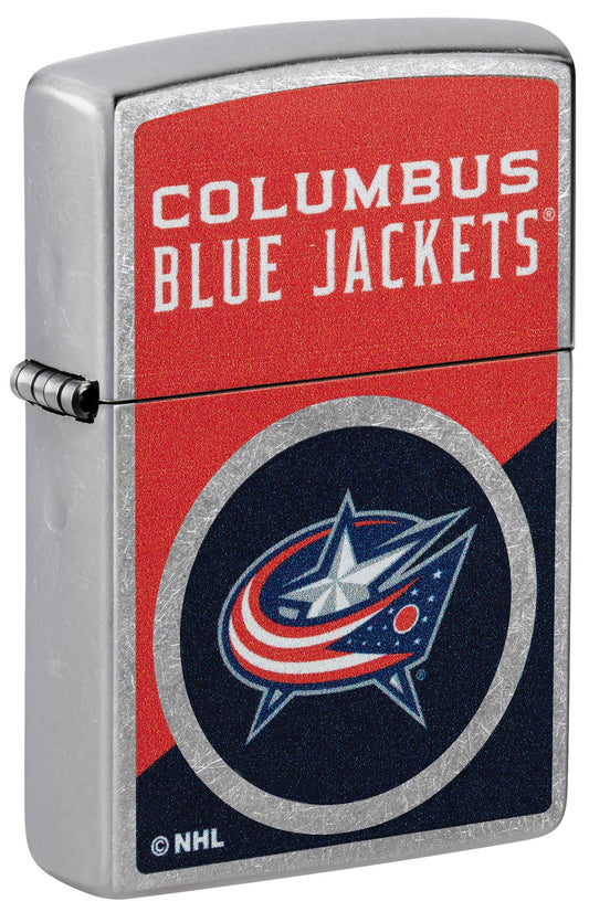 Zippo NHL® Columbus Blue Jackets® Colorblock Logo Design Street Chrome™ Windproof Lighter
