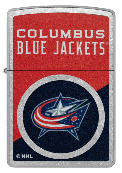 Zippo NHL® Columbus Blue Jackets® Colorblock Logo Design Street Chrome™ Windproof Lighter
