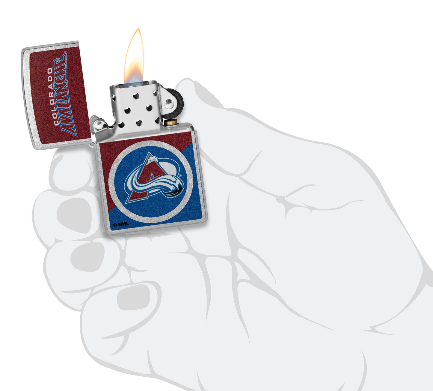 Zippo NHL® Colorado Avalanche® Colorblock Logo Design Street Chrome™ Windproof Lighter