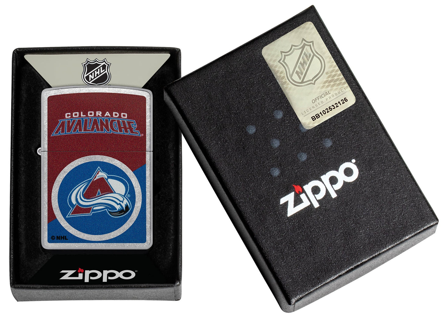 Zippo NHL® Colorado Avalanche® Colorblock Logo Design Street Chrome™ Windproof Lighter