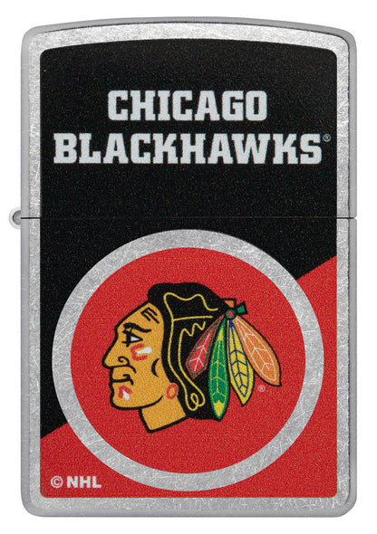 Zippo NHL® Chicago Blackhawks® Colorblock Logo Design Street Chrome™ Windproof Lighter
