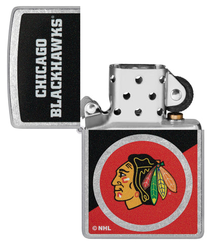 Zippo NHL® Chicago Blackhawks® Colorblock Logo Design Street Chrome™ Windproof Lighter